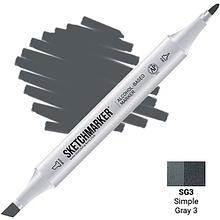 Маркер перманентный двусторонний "Sketchmarker", SG3 серый простой №3