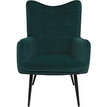 Кресло AksHome BOGEMA, зеленый, велюр, металл черный
