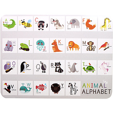 Настольное покрытие для лепки Пчелка "Алфавит английский с животными", разноцветный